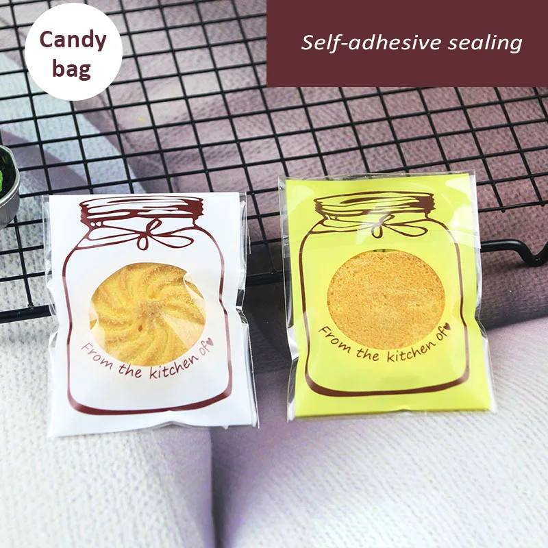 

100pcs/lot Translucent Plastic Cookie Packaging Bags Cupcake Wrapper Self Adhesive Bags Birthday Party Wedding decorations