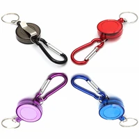 1pc retractable pull keychain badge reel id lanyard name tag card holder reels recoil belt key ring chain clips