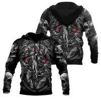 brand fashion reaper skull angel and demon autumn hoodie 3d printing mens sweatshirt unisex zipper pullover casual jacket