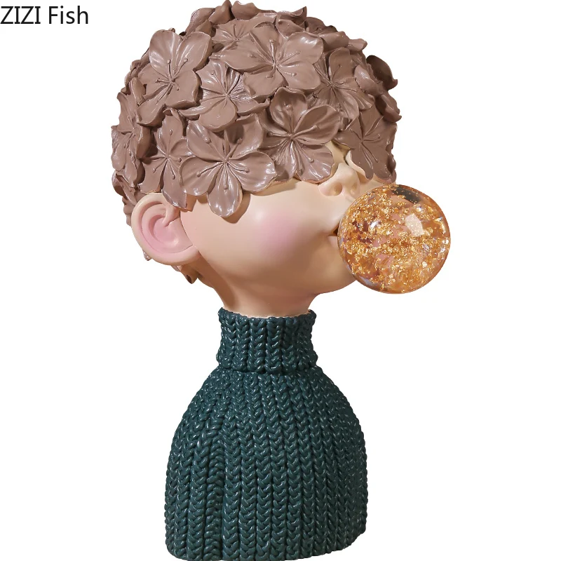 Статуя из смолы для портретов украшение стола Хрустальный бюст мальчика