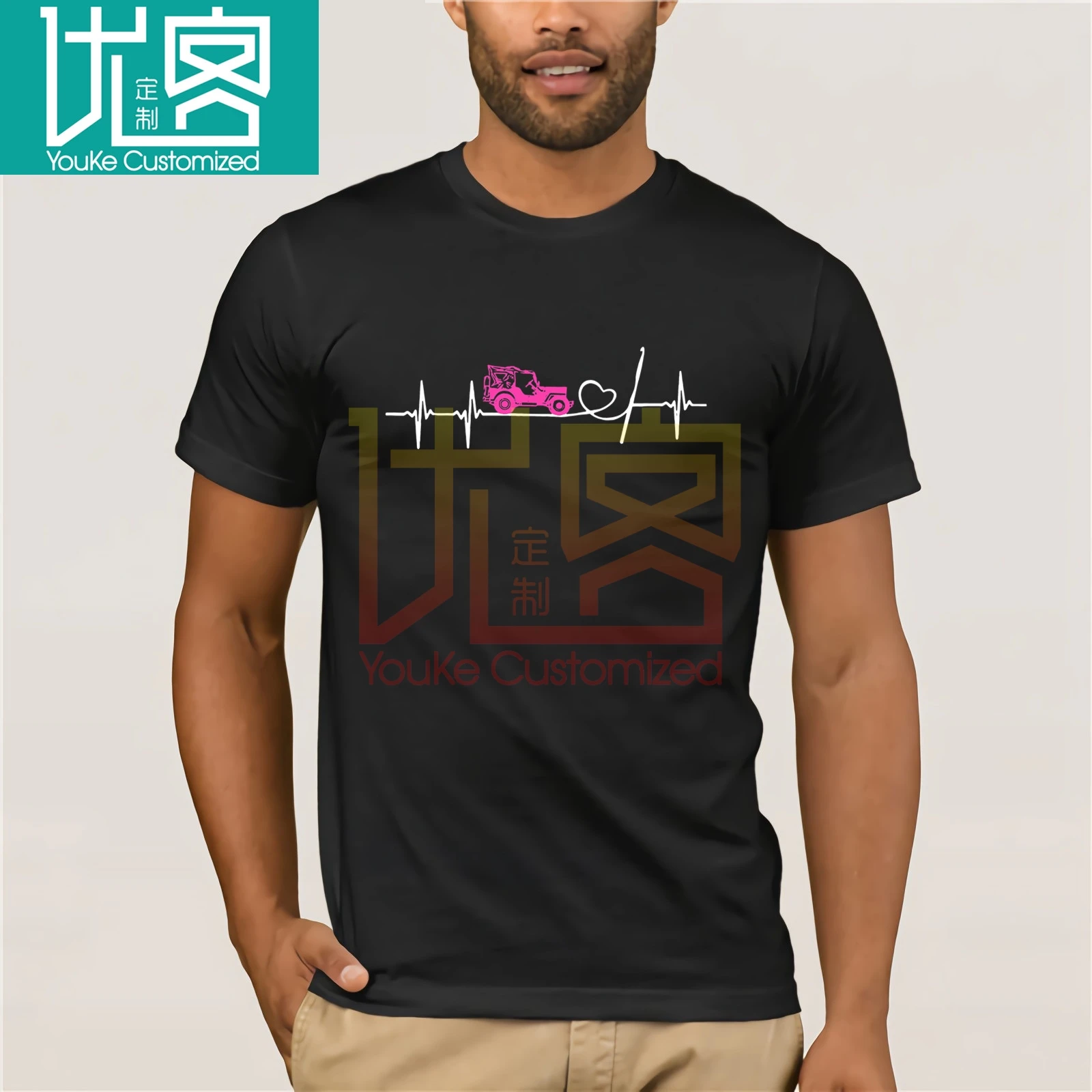 

Brand Men Shirt Jeeps Heartbeat T Shirt
