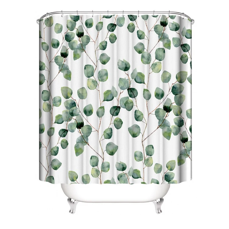 

Digital Printing Waterproof Shower Curtain Foreign Trade Home Planting Flowers 3d Shower Curtain Fabric Polyester Shower Curtain