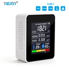 Цифровой многофункциональный детектор, прибор для измерения содержания формальдегида и содержания углекислого газа, с ЖК дисплеем, 5 в 1