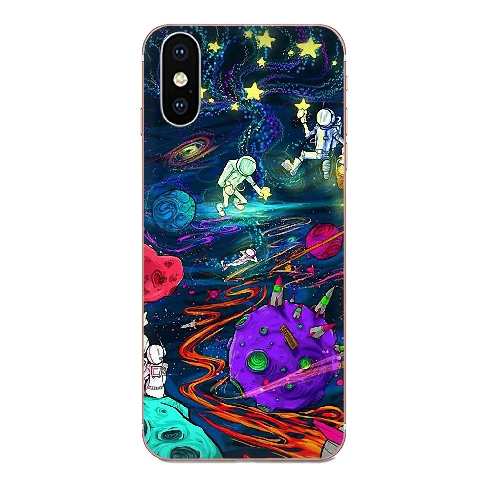 Мягкий ТПУ шаблон для Xiaomi Redmi Note 2 3 3S 4 4A 4X5 5A 6 6A Pro Plus Sky Aliens Ufo астронавты милые |
