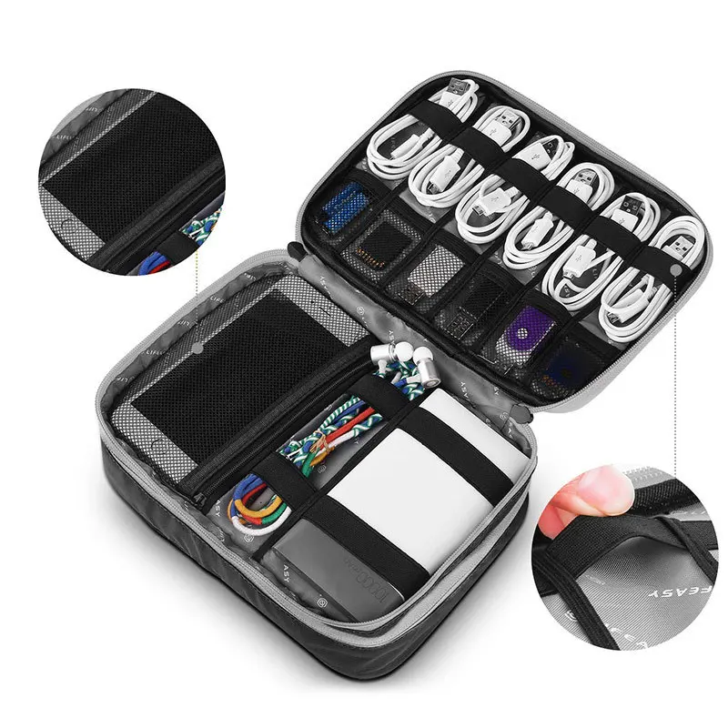 

2020 USB Data Cable Storage Bag Cable Bag Travel Digital Storage Bag Multi-function Mobile Power Headset U Disk Gadget Organizer
