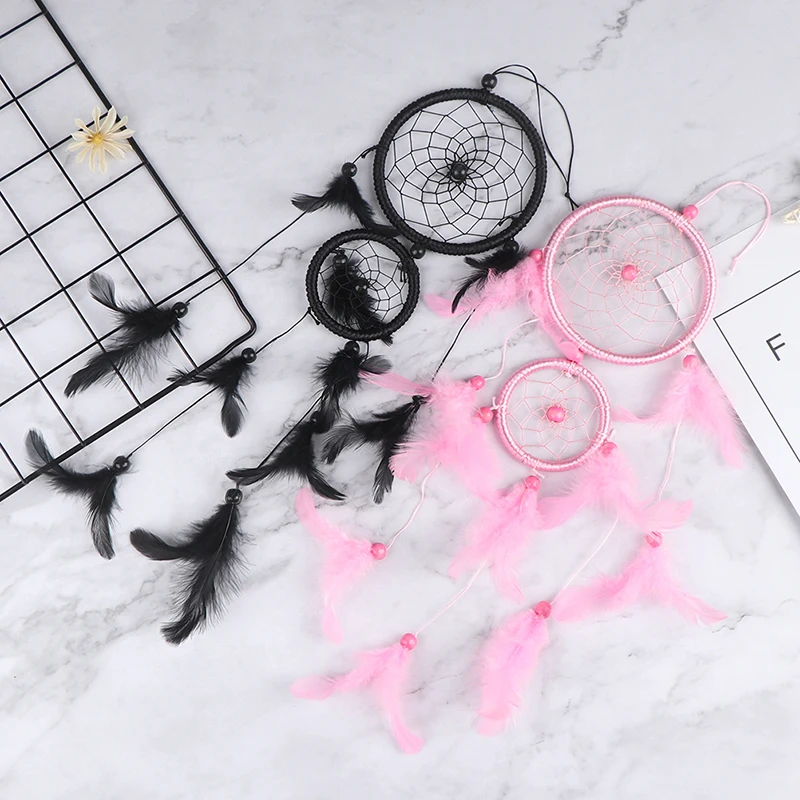 Автомобильный кулон ручной работы Ловец снов колокольчики перья висячие