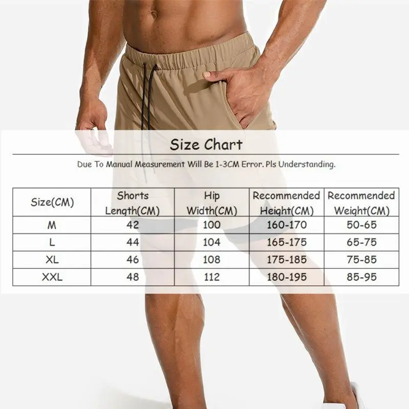 

Man Summer Running Shorts 2 IN1 Quick Dry Sports Jogging Gym Shorts Male Fitness Training Casual Beach Shorts CYF160