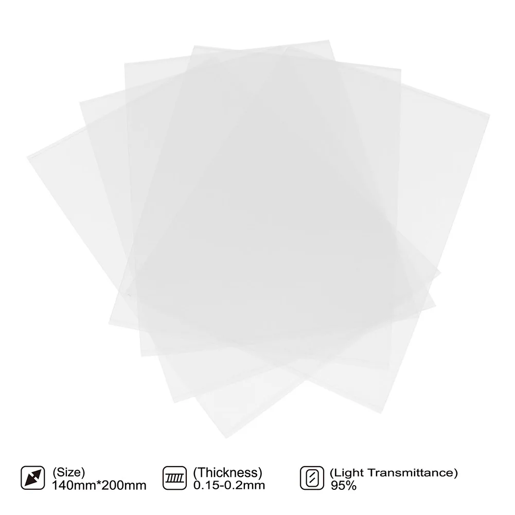 5 шт./лот 200x140 мм SLA/LCD FEP пленка 0 1 толщина для 3D принтера запчасти аксессуары|Детали