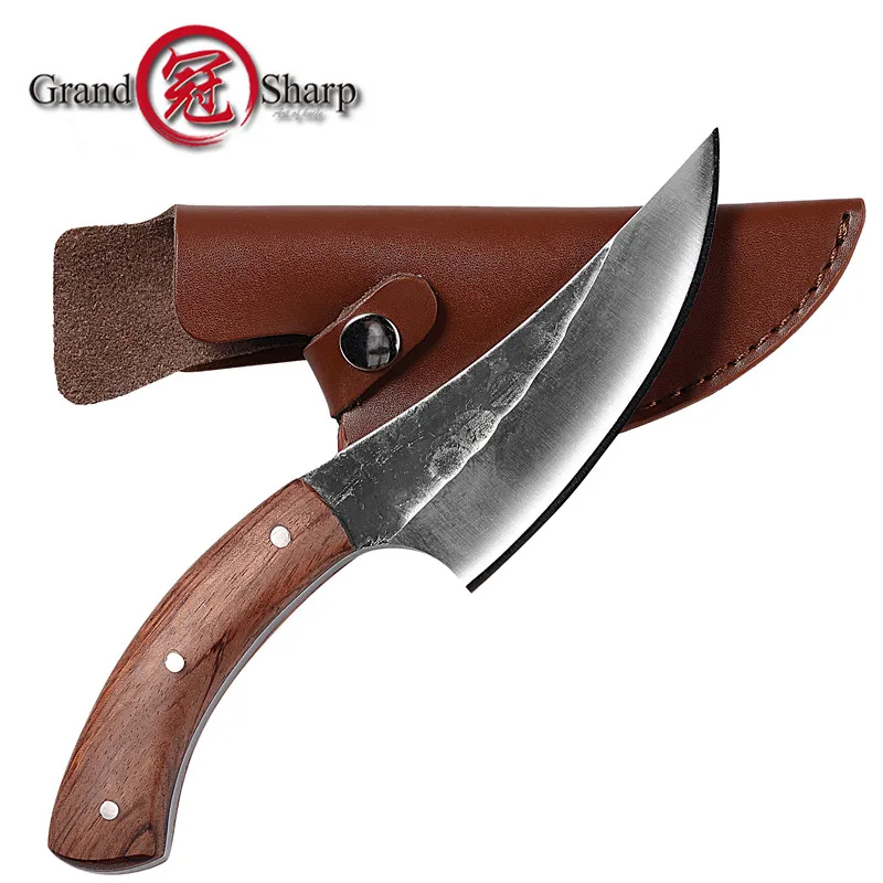 Нож с фиксированным лезвием ручной работы кованый кухонный нож Инструменты для