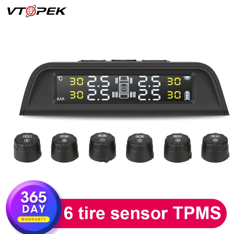 Vtopek TPMS автомобильный Грузовик Беспроводная Солнечная энергия универсальная