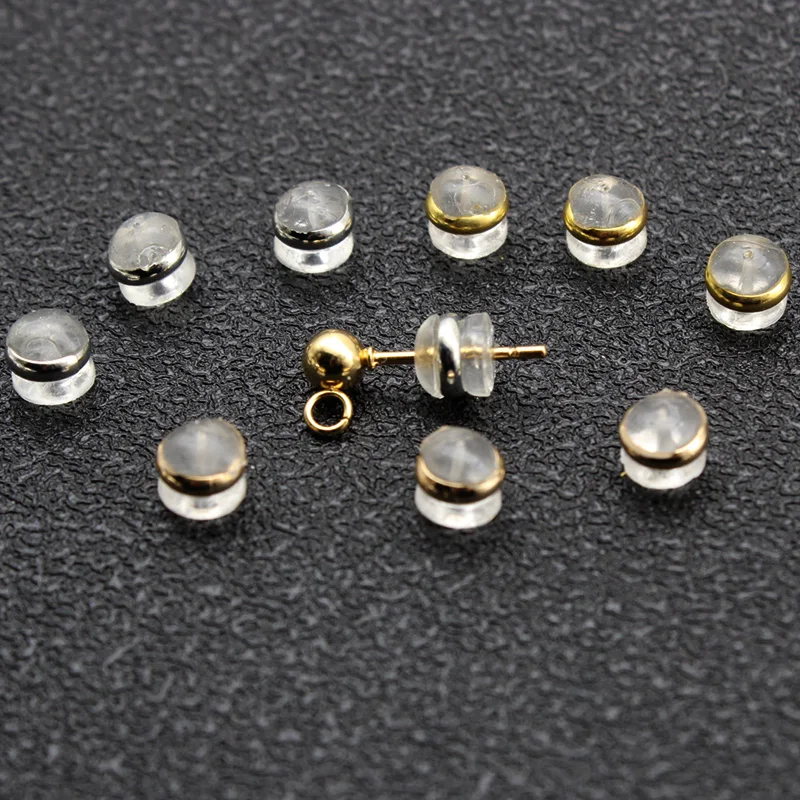 

30pcs/lot 5x4.8mm Soft Silicone Rubber Earring Backs Stopper Earnuts Studs Earring Back Supplies For DIY Jewelry Makin Findings