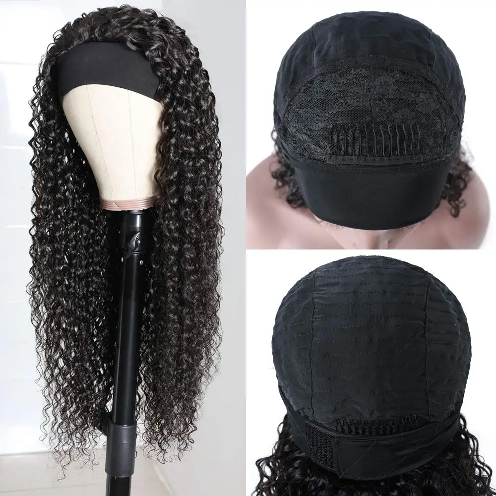 

Synthetic Wigs with Headband Kinky Curly Hair Glueless Machine Made Wig for Black Women 14- 20 inches