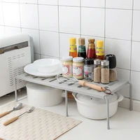 household kitchen shelving retractable landing storage organizer adjustable condiments storage rack kitchen accessories