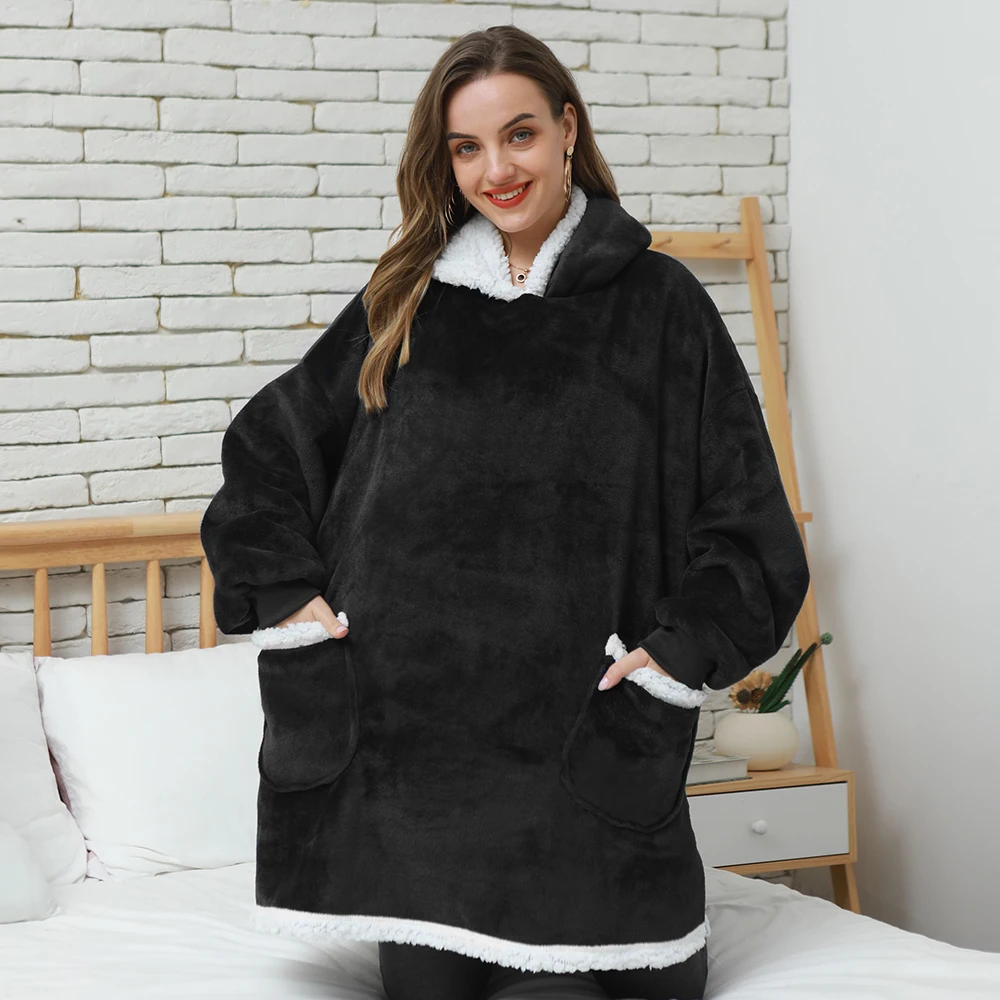 

Толстовка Женская зимняя большого размера с капюшоном и рукавами