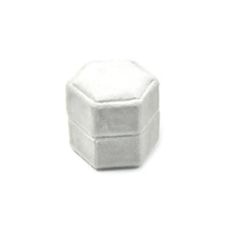 Белый 1PC Vintage Velvet Ring Box Double Slots Wedding Supplies Amazing Shooting Props - Цвет: Белый