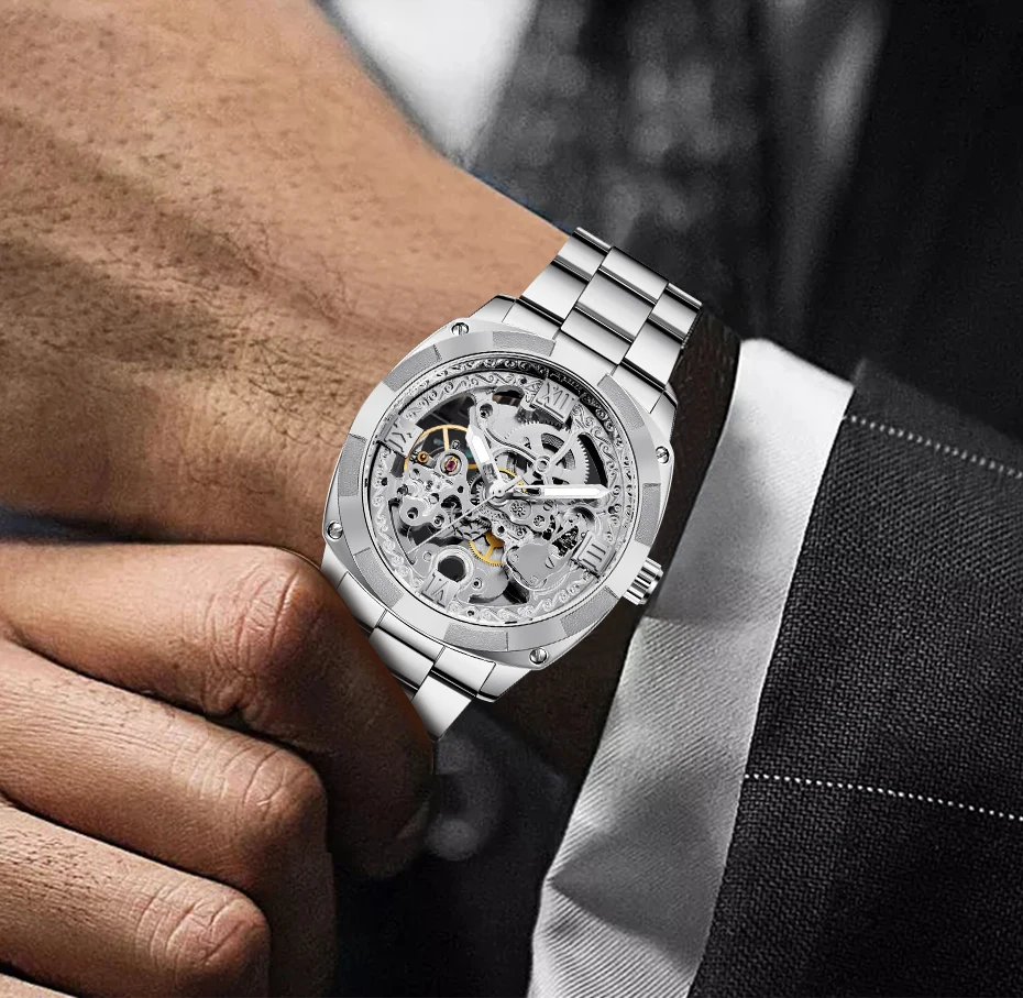 Часы наручные Forsining Мужские автоматические брендовые Роскошные