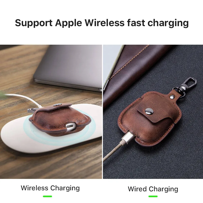 Роскошный чехол из натуральной кожи в стиле ретро для apple airpods 2 Винтажный