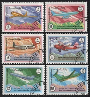 6pcsset afgh post stamps 1984 plane used post marked postage stamps for collecting