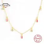 Женское ожерелье из серебра 925 пробы с разноцветным Цирконом