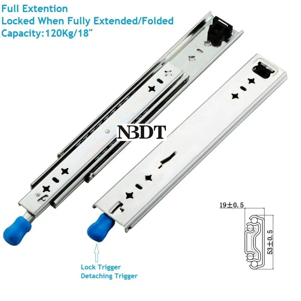 H53mm 14 &quot 30&quot сверхмощный Телескопический шарикоподшипник выдвижной ящик