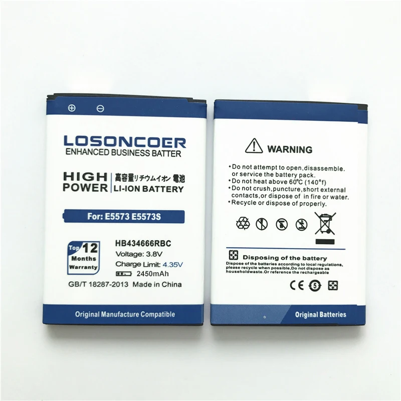 LOSONCOER 2450 мА/ч, HB434666RBC телефон Батарея для huawei E5573 E5573S E5573S-32 E5573S-320 E5573S-606 E5573S-806