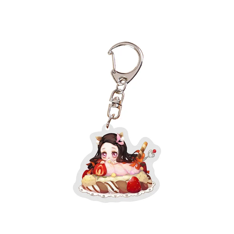 Новая Аниме-демон Полуночный охотник двусторонний акриловый брелок Kimetsu No Yaiba брелок Giyuu Nezuko Tanjirou Zenitsu Милые брелоки.