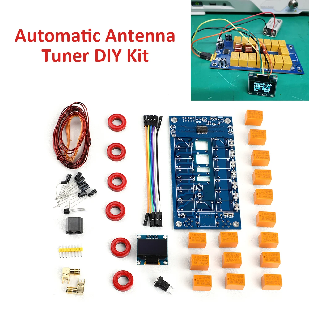 ATU 100 DIY комплекты 1 8 50 МГц Мини автоматический антенный тюнер N7DDC 7X7 + OLED