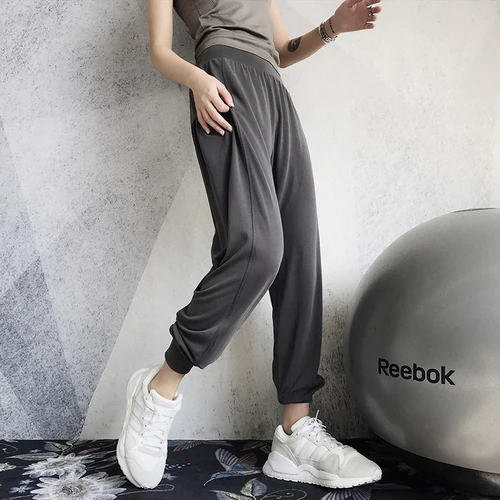 Sports Pants Women Loose Yoga Pants Sports Trousers Exercise Fitness Running Jogging Loose Workout Sport Pants Hip Hop Dance - Цвет: SSR9-21 Grey