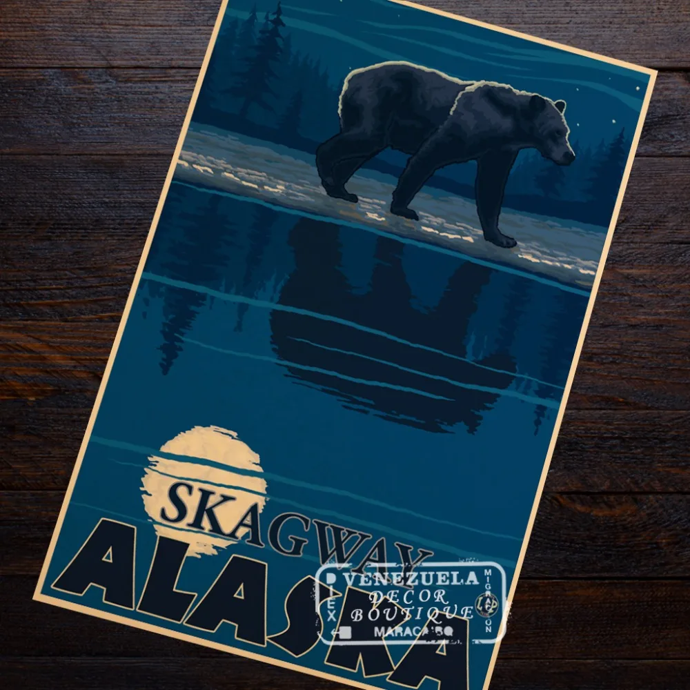 Винтажный постер в стиле ретро настенная наклейка сделай сам для Америки Аляски