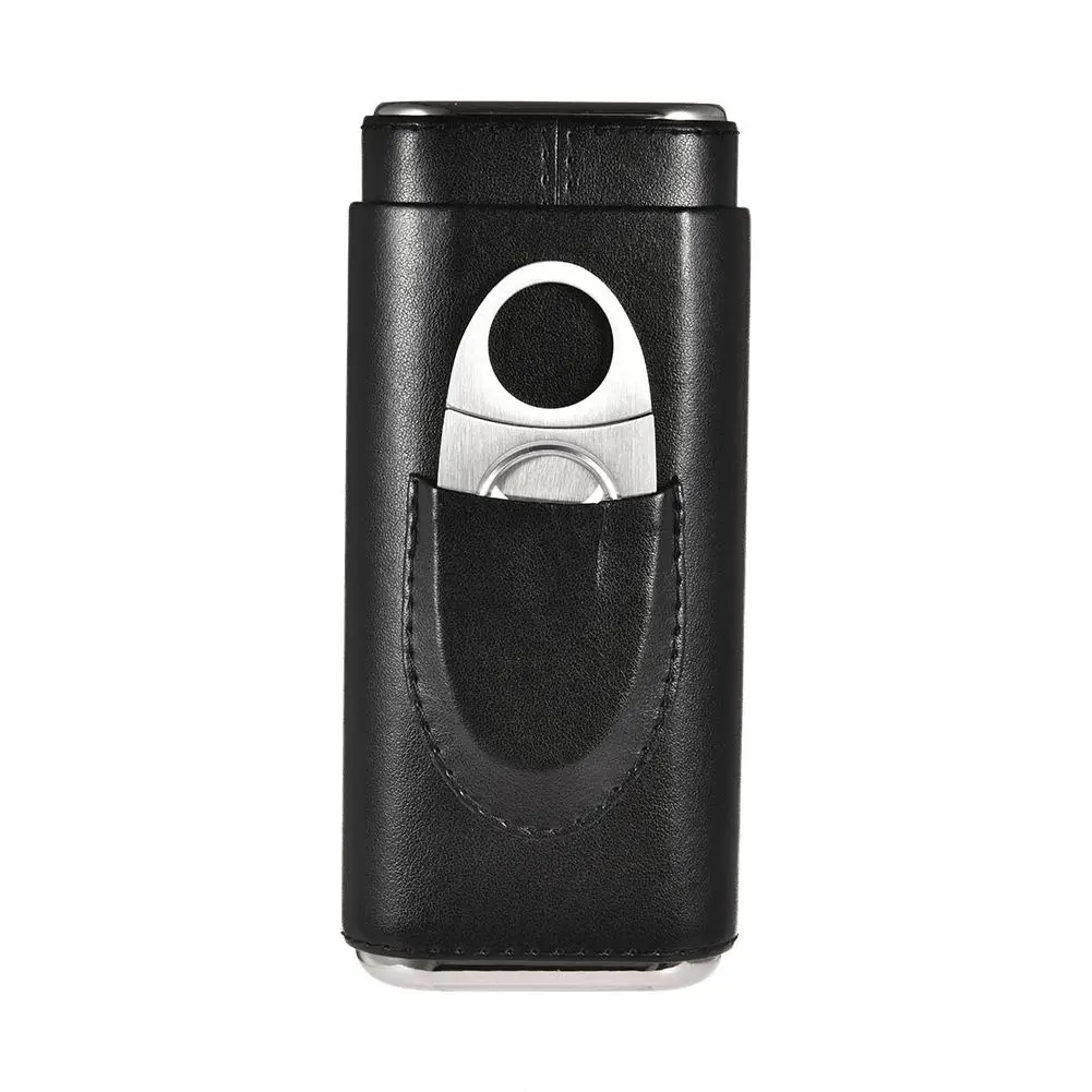 Двухсторонняя кожаная дорожная сумка для сигар с металлической поверхностью 3