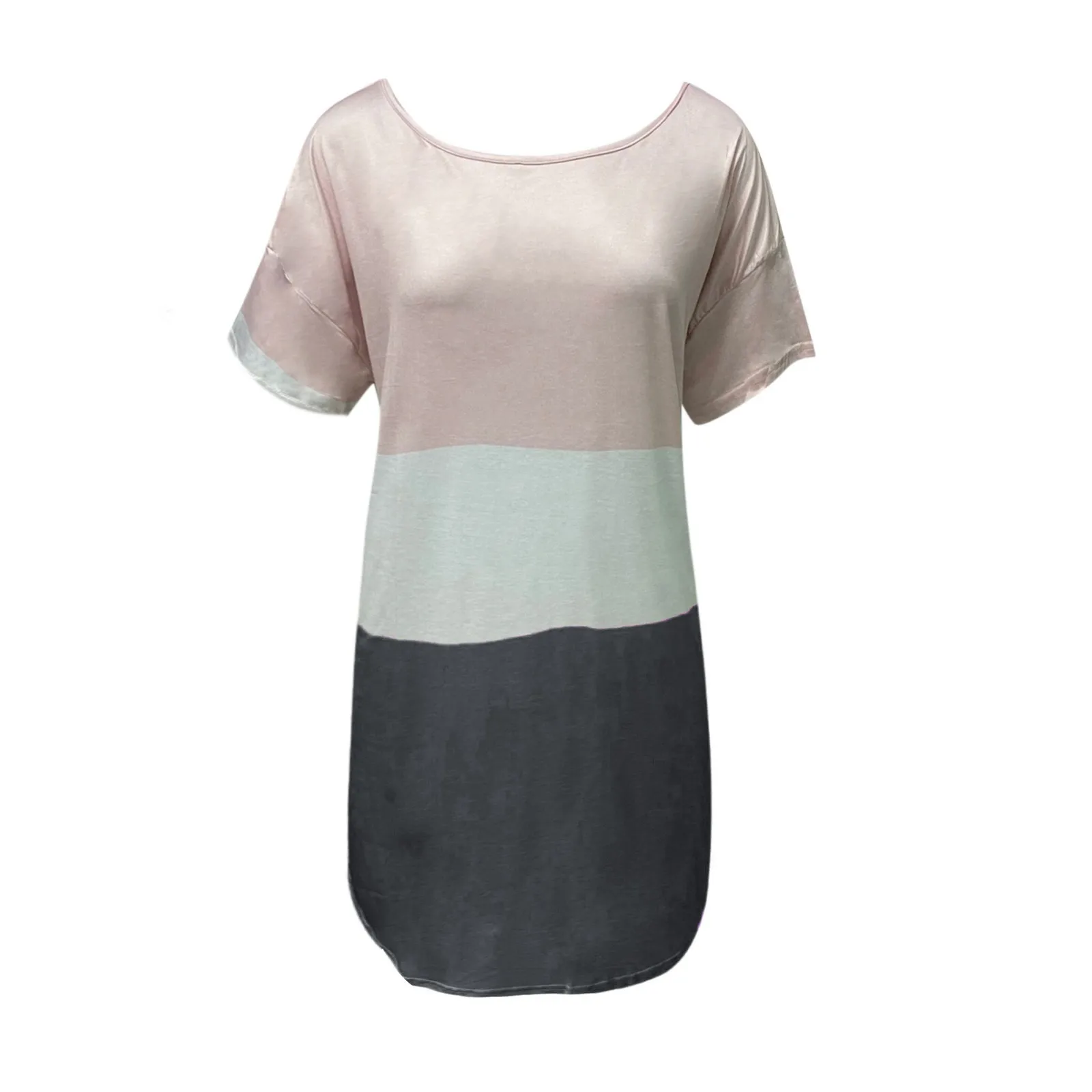 

Clothing For Women Dresses Patchwork Printed Sundress Short Sleeve Basic Midi Color Block Casual Party Mini Dress Beach Party