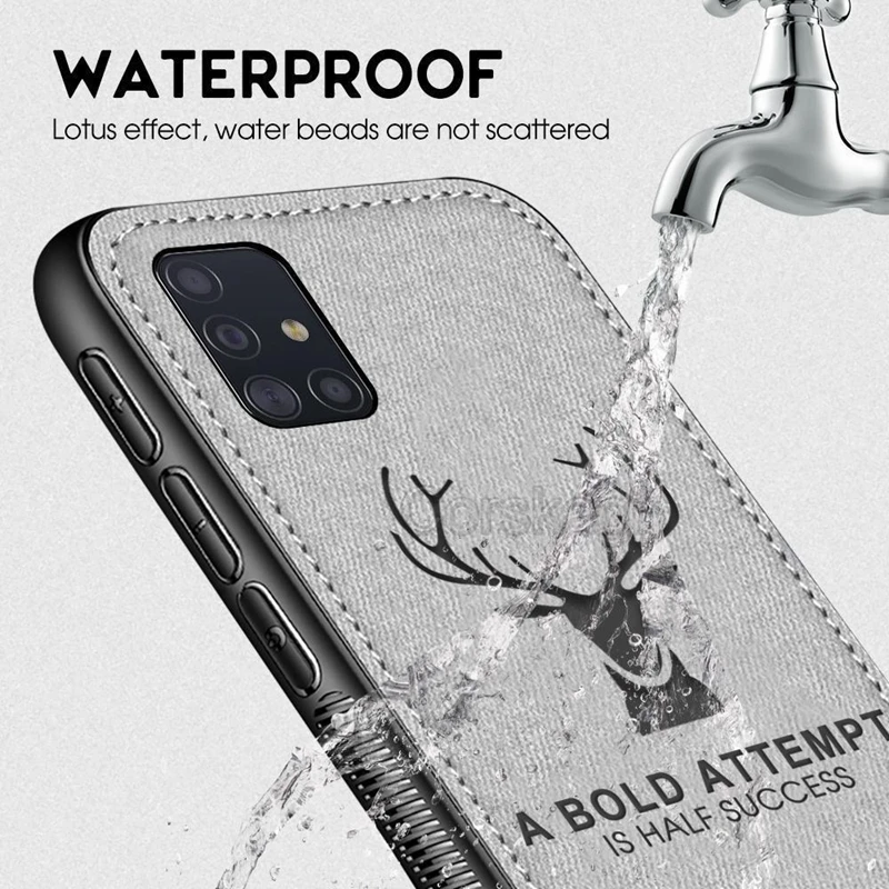 Тканевый чехол с изображением оленя в стиле ретро для Samsung Galaxy A42 A52 A72 A12 M31 M31S M51 M21