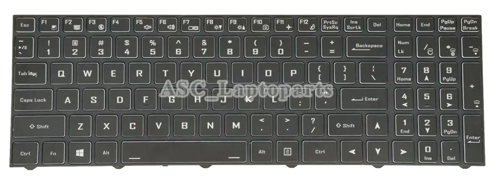 New US English QWERTY Keyboard For Clevo NH55EDQ NH57DC NH58DCQ NH58DDW NH58DEQ keyboard Color backlit Crystal Style , Black