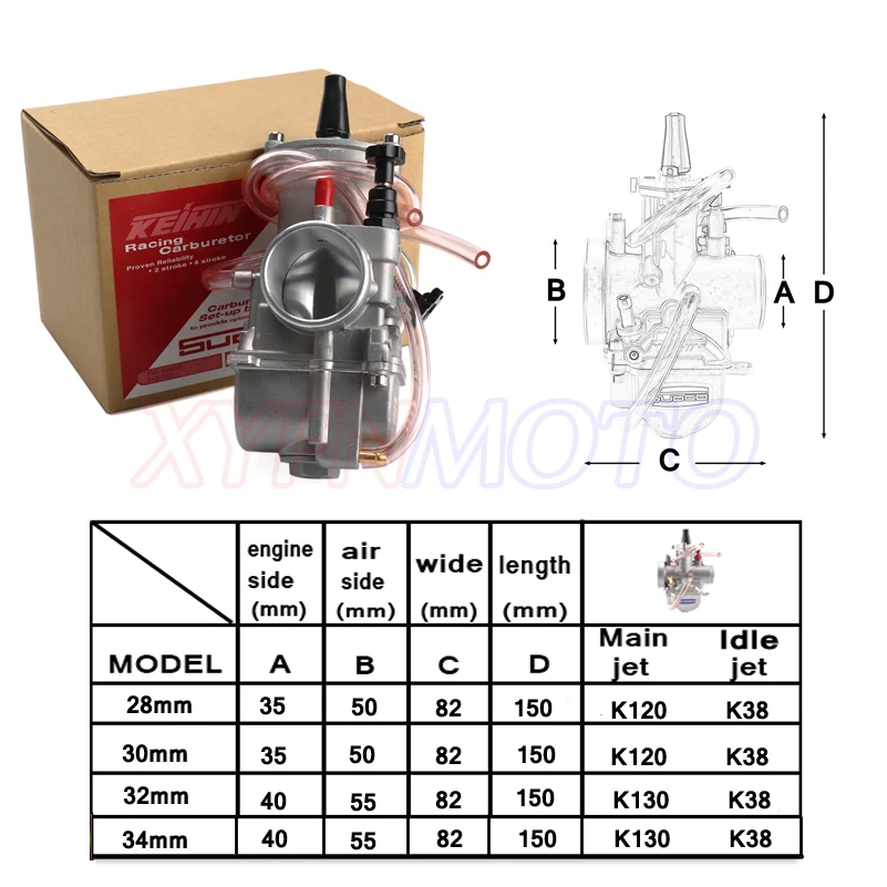 Универсальный карбюратор PWK 28 30 32 34 мм 2T 4T для Keihin Mikuni с Power Jet Yamaha Suzuki Honda 75cc-250cc |