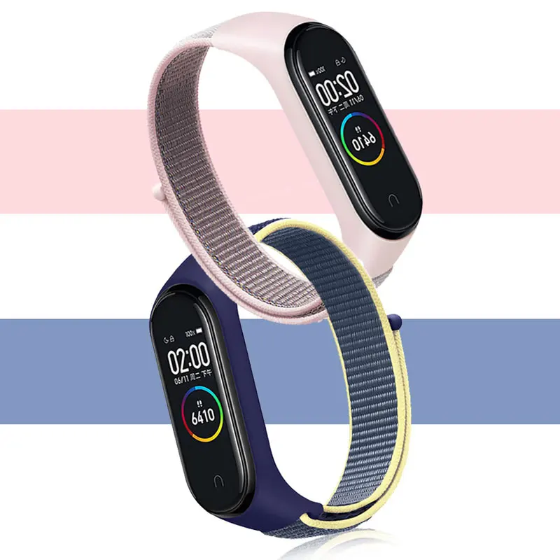 Nylon Loop Correa For Mi Band 7 6 5 4 Bracelet Xiaomi Miband 6 Miband 5 Miband 4 Band 3 SmartWatch Wrist Mi Band 3 4 5 6 7 Strap
