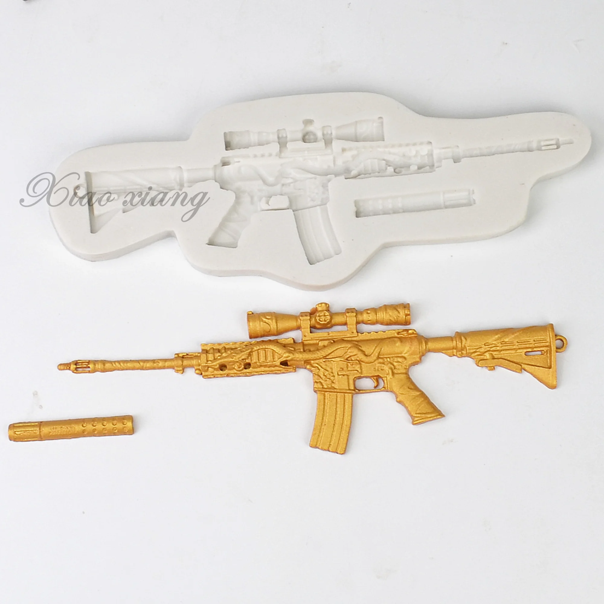 

Gun Shape Silicone Molds For Baking 3D Sniper Rifle Fondant Soap Epoxy Resin Casting Mould For Jewelry Baking Cake Tools M2135