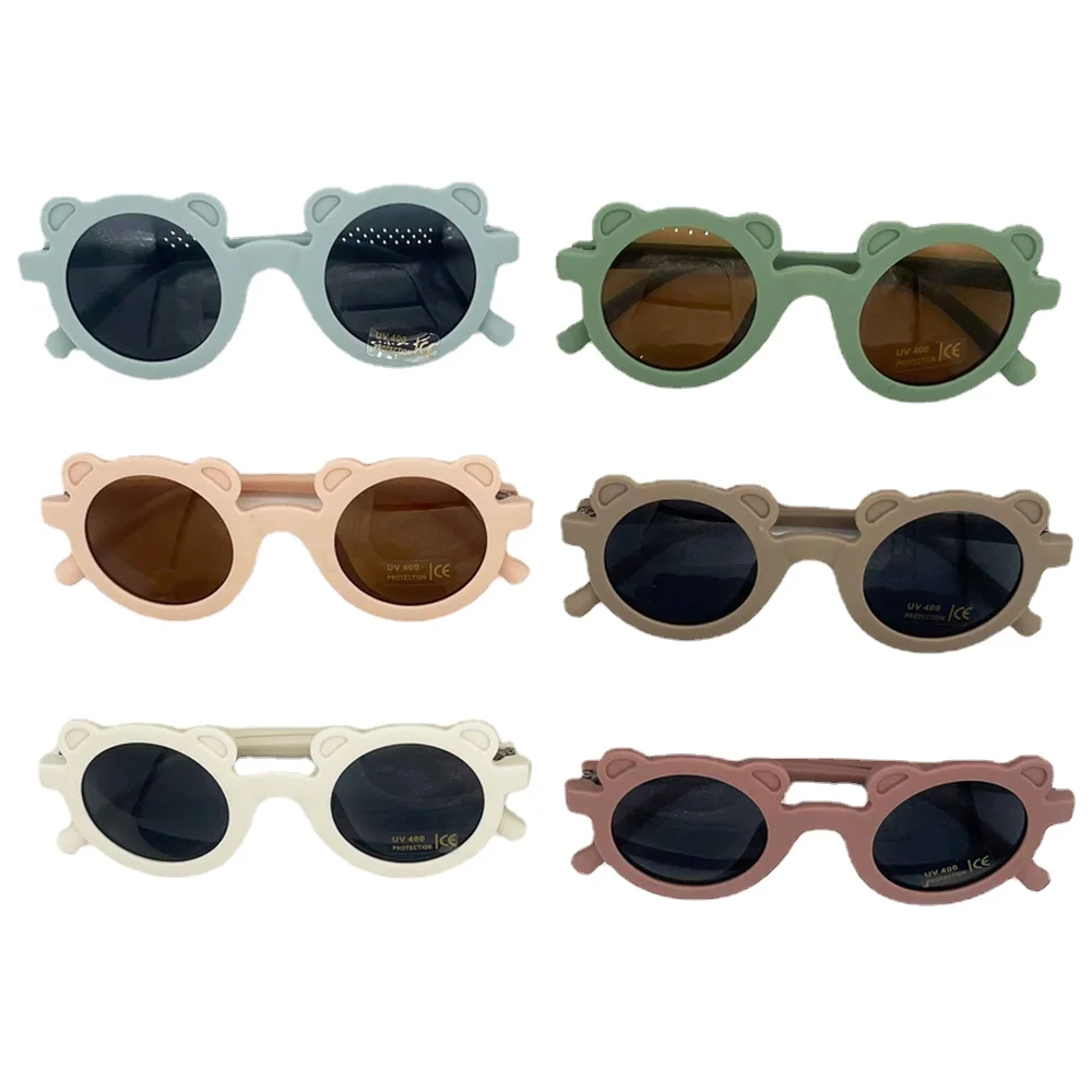 

New Cartoon Lovely Kids Sunglasses Bear Shape Frame Girls Children Sun Glasses Round Street Beat Baby Boy Eyeglasses Cute Shades