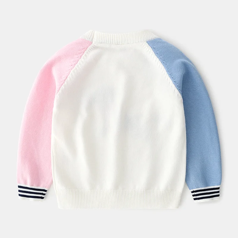Welaken/Детский свитер с длинными рукавами и круглым вырезом цветная хлопковая