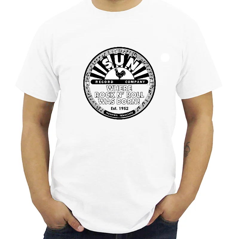 

Sun Records Retro White Tshirt Men'S Free Shipping Superior Quality Tee Shirt