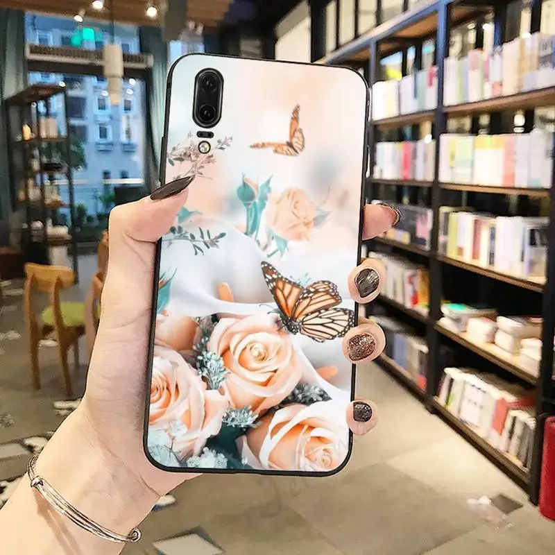 

Flowers and butterflies fashion Phone Case For Huawei honor Mate P 10 20 30 40 Pro 10i 9 10 20 8 x Lite