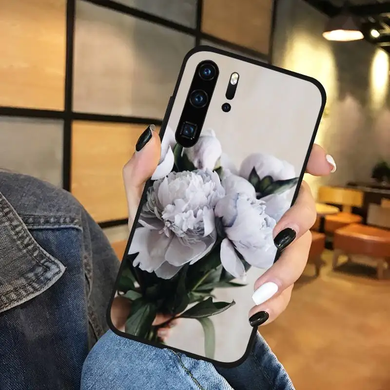 

Elegant Pink Purple Peony Phone Case For Huawei Mate 9 10 20 Pro lite 20x nova 3e P10 plus P20 Pro Honor10 lite