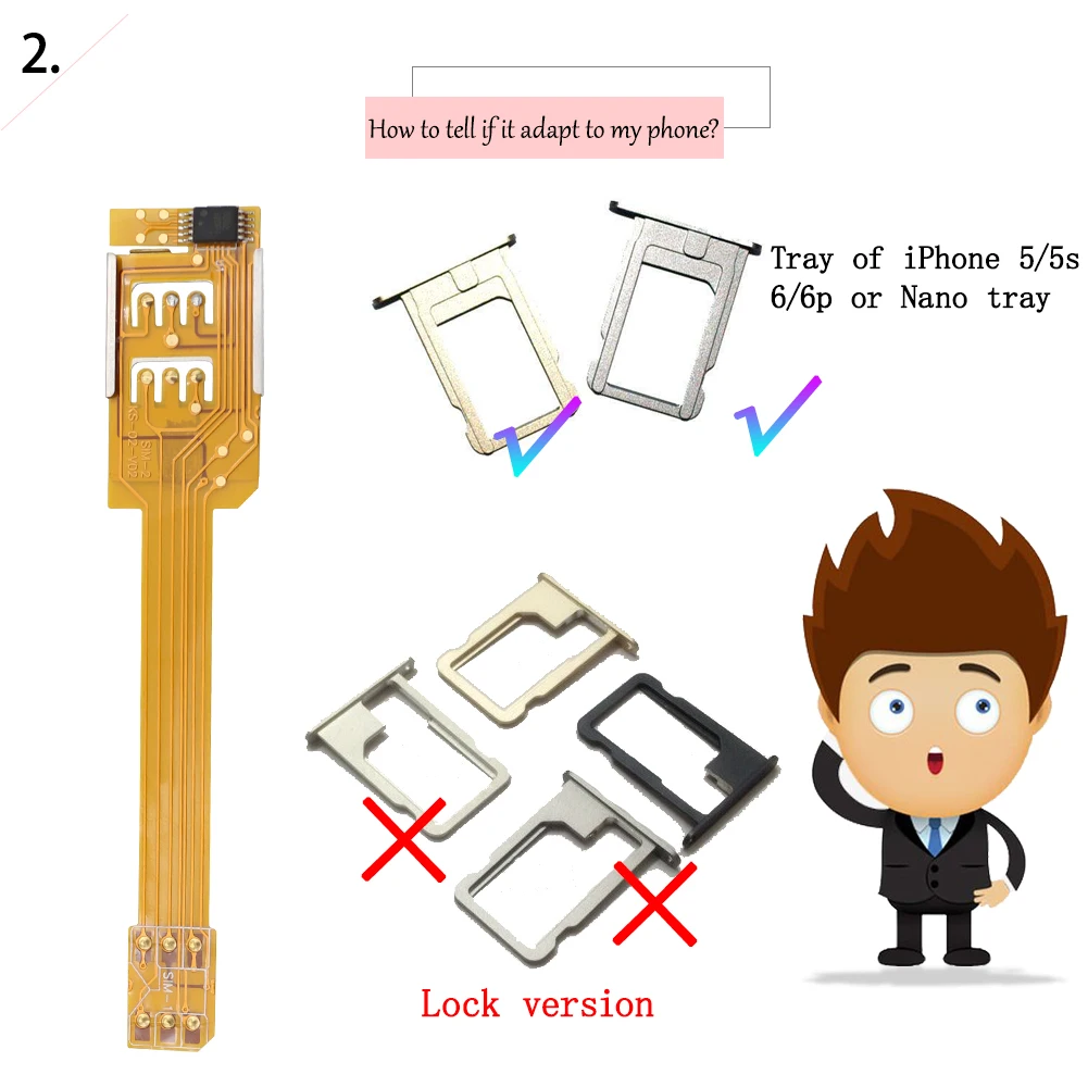 

Адаптер для двух Sim-карт, для Android iPhone 5 5s 6 6plus