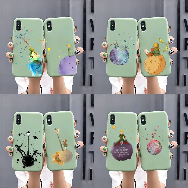 

Cartoon The Little Prince The earth space Phone Case for iphone 13 13 11 Pro Max X XS Max XR Solid Color For 7 8 6 6S Plus Funda