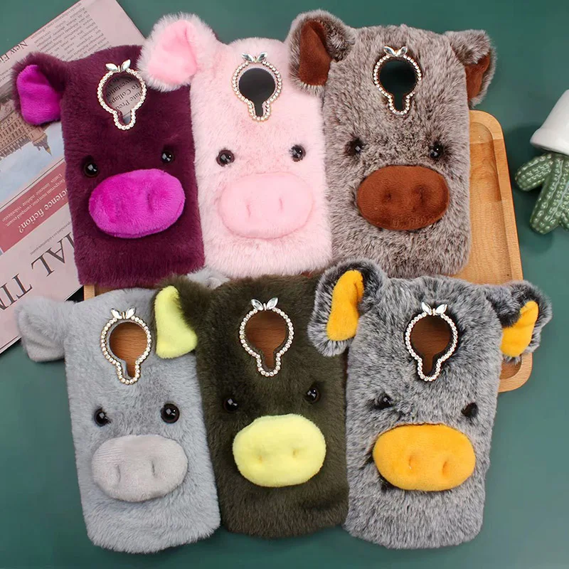 Фото Lucky Pig Case for Motorola G7 Power Soft Fur Cute 3D Piggy Ears Moto Play Fluffy MOTO Plush Мобильные телефоны и Lucky Pig Case for Motorola G7 Power Soft Fur Cute 3D Piggy Ears Moto Play Fluffy MOTO Plush Мобильные телефоны и