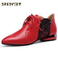 sgesvier 2020 spring elegant pointed toe high heels microfiber leather lace up shallow women pumps party prom office shoes woman