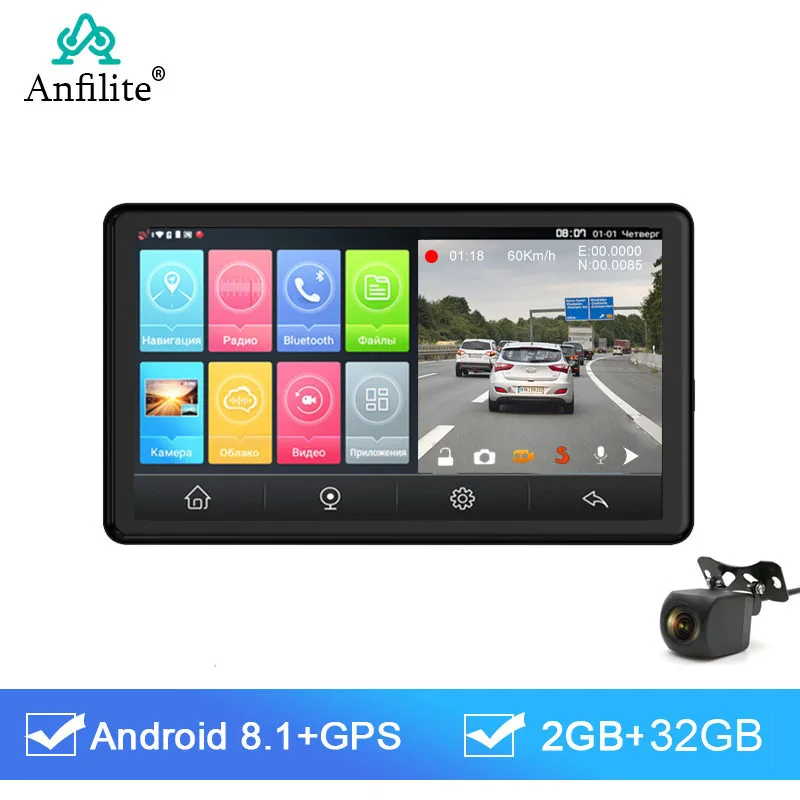 Автомобильный GPS навигатор Anfilite 7 дюймов Android 8 1 2 Гб ОЗУ 32 ПЗУ|GPS для транспорта| |