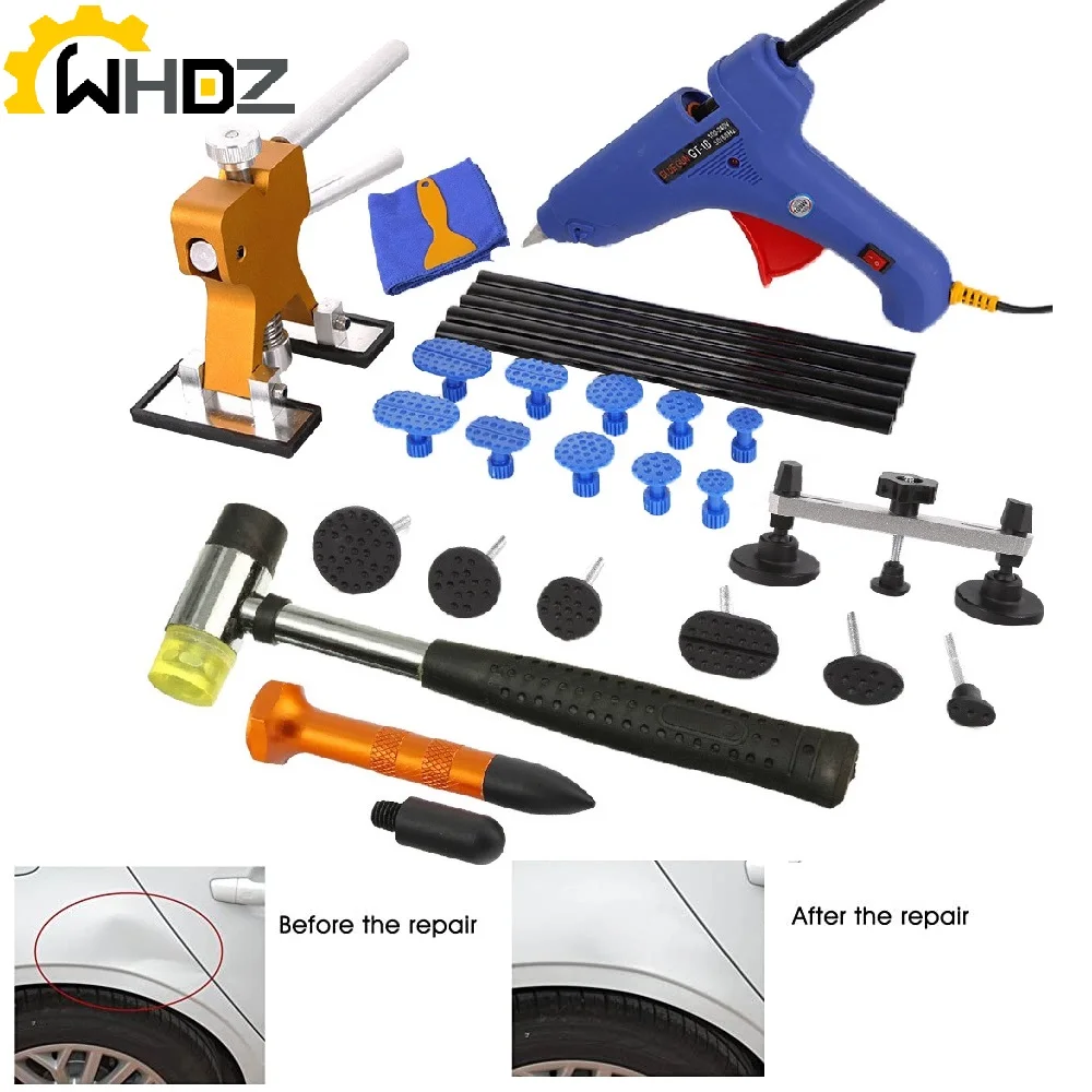 

Auto Body Frame Machine Paintless Dent Removal Tools Kit Glue Gun Puller Taps Dent Removal Auto Body Kit