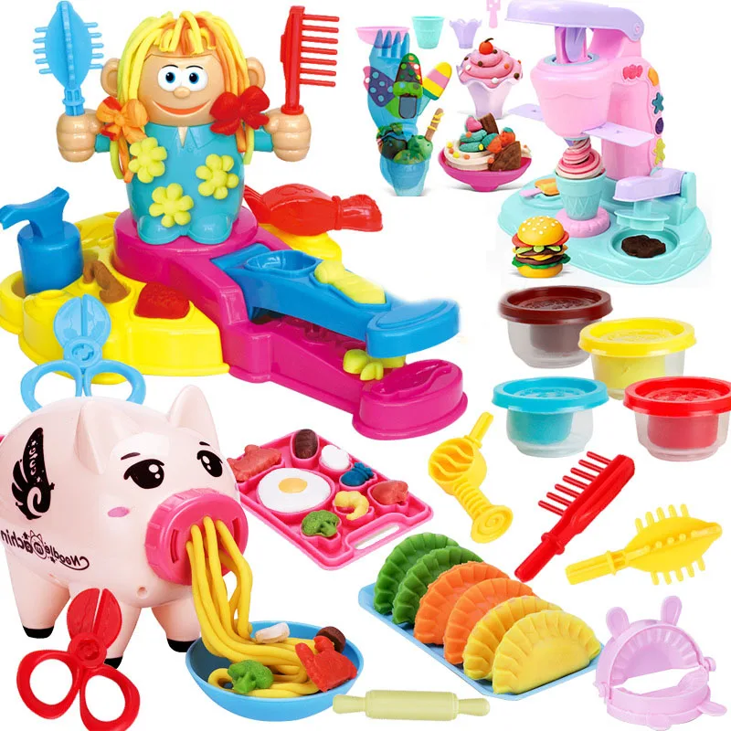 Детская игровая машина для теста свинка лапша цветная глина пластилин форма