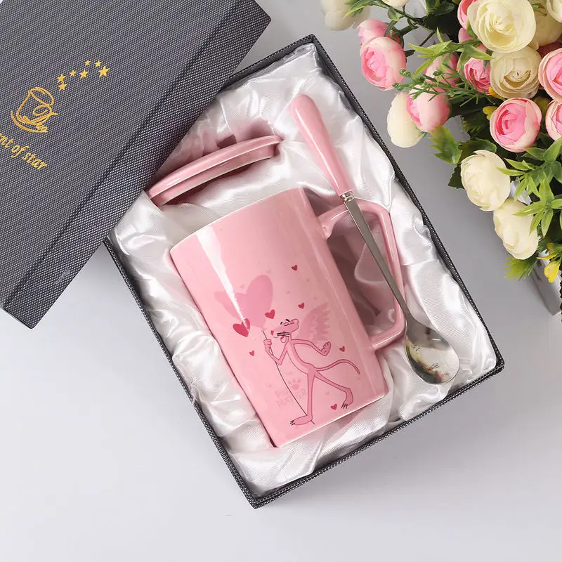 Мультяшная креативная керамическая чашка с крышкой ложка Студенческая для