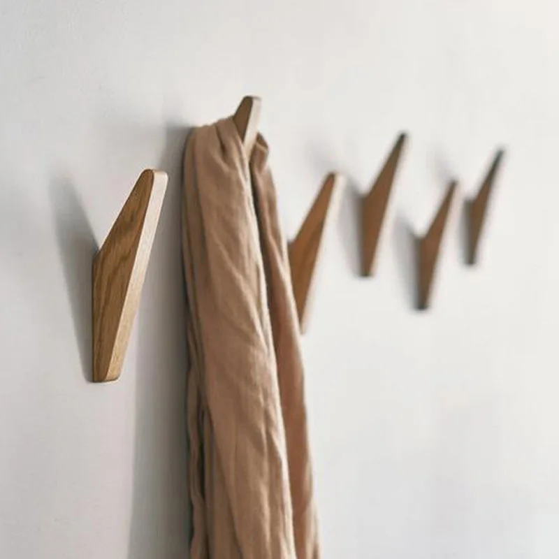 Фото 1 шт. крючок для пальто в японском стиле настенная вешалка одежды из натурального